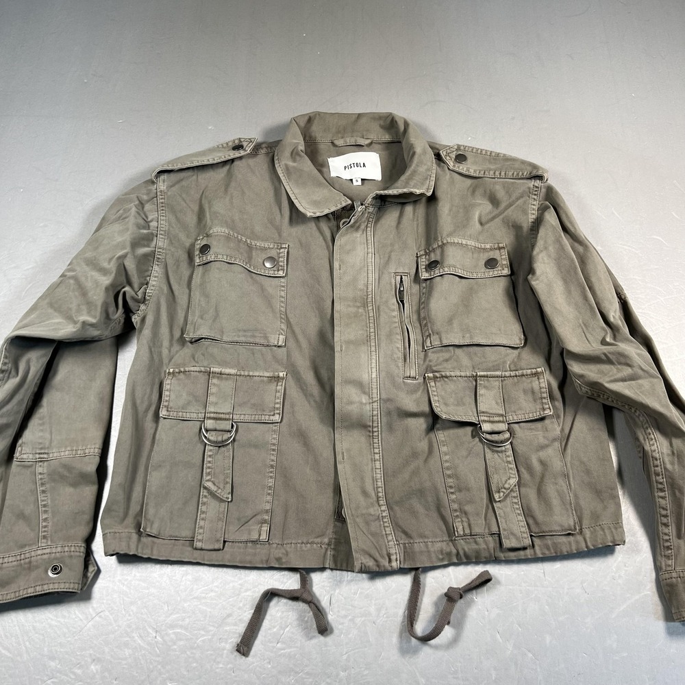 Pistola Jacket Womens Small Utility Cargo Military Pockets Full Zip Lightweight